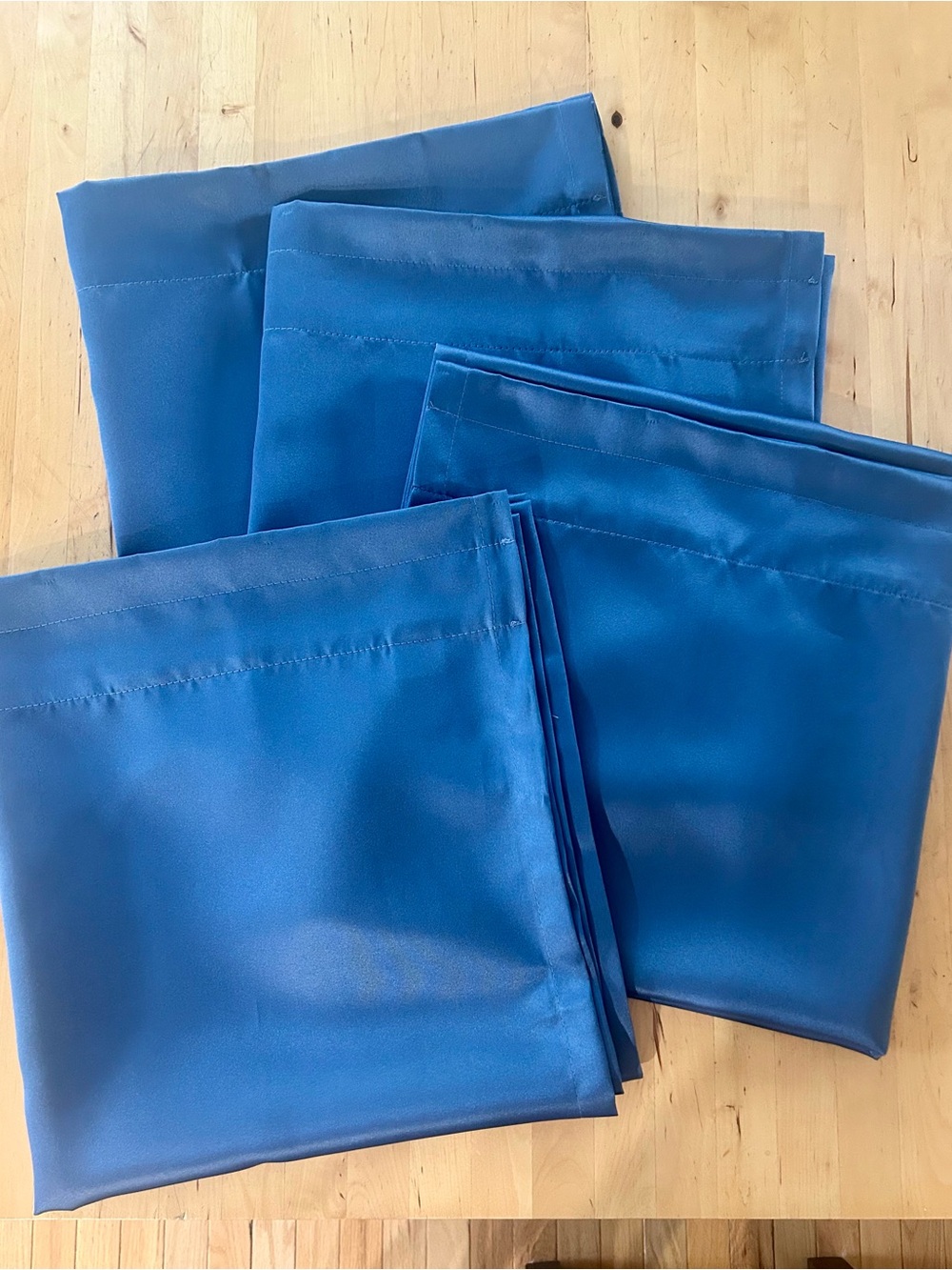 Mainstays Blue Moonlight Curtain Panels Set of 4 Woven Solid 30x63 Blue Decor